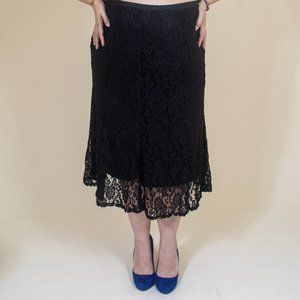 Black Lace 3/4 Flare Skirt